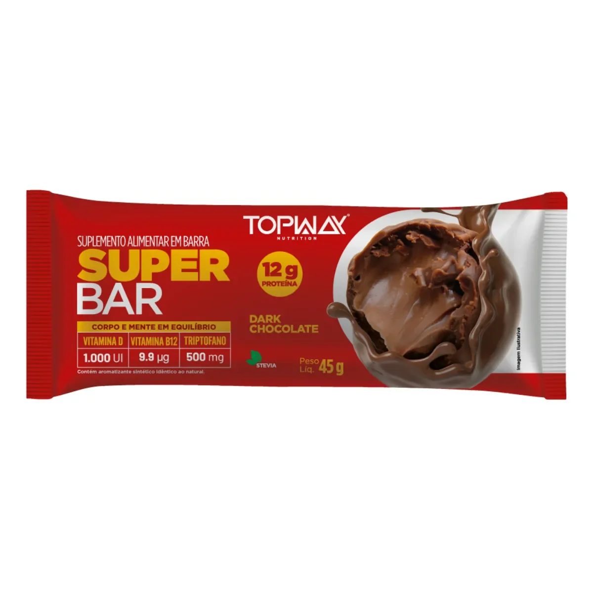 Barra de Proteína Topway Super Bar Dark Chocolate 45g - imagem 1