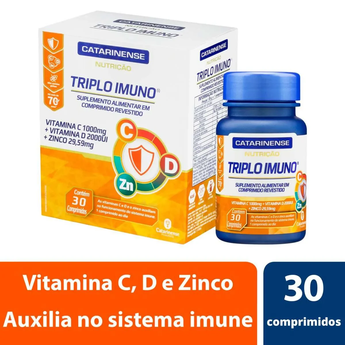 Vitamina C Triplo Imuno 30 comprimidos - imagem 1