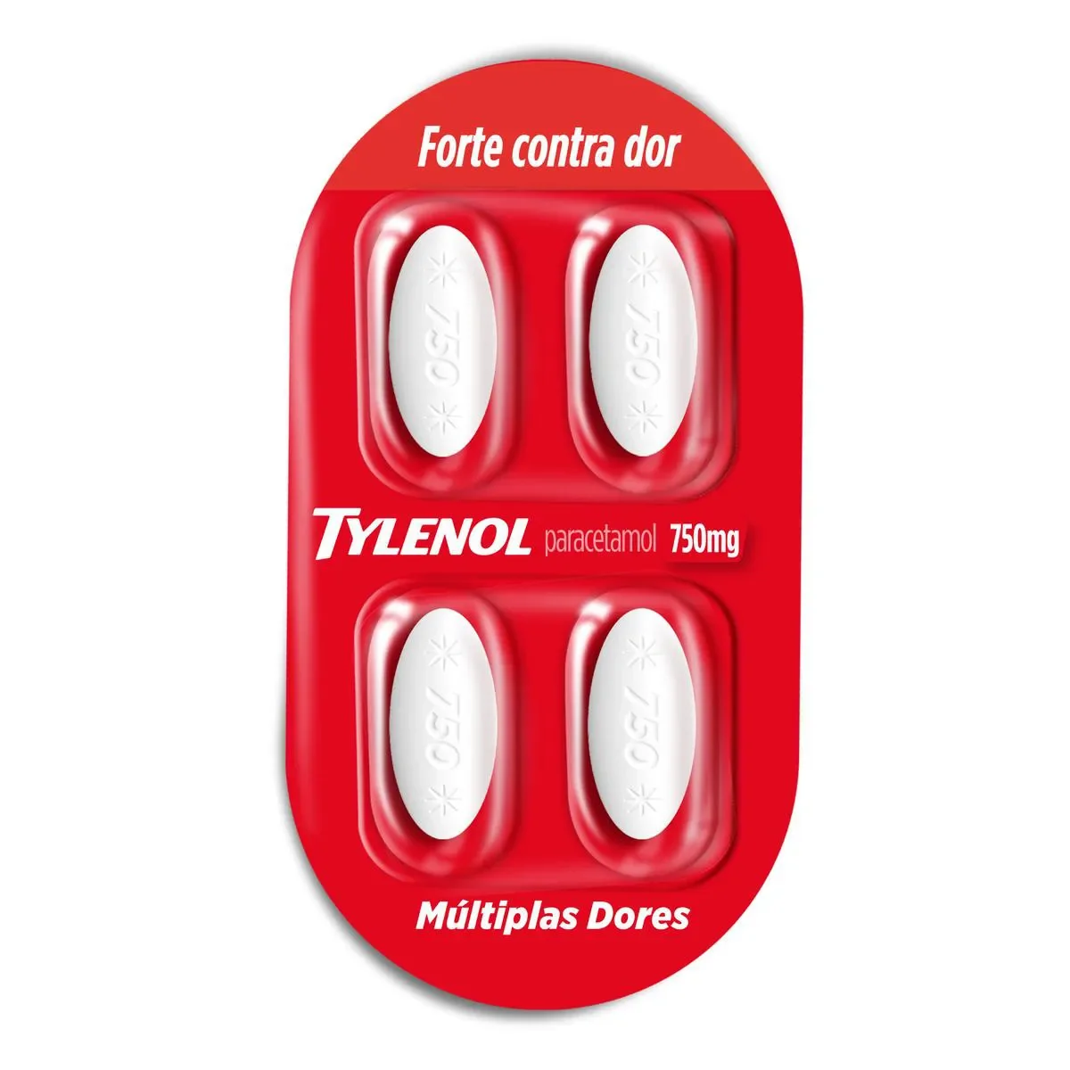 Tylenol Múltiplas Dores Paracetamol 4 comprimidos - imagem 1