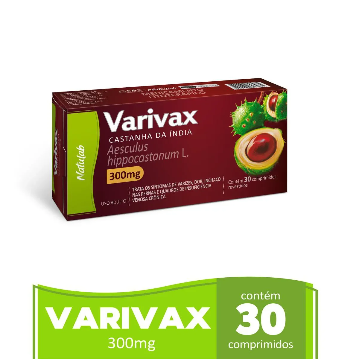 Castanha da Índia Varivax 300mg com 30 comprimidos - imagem 1