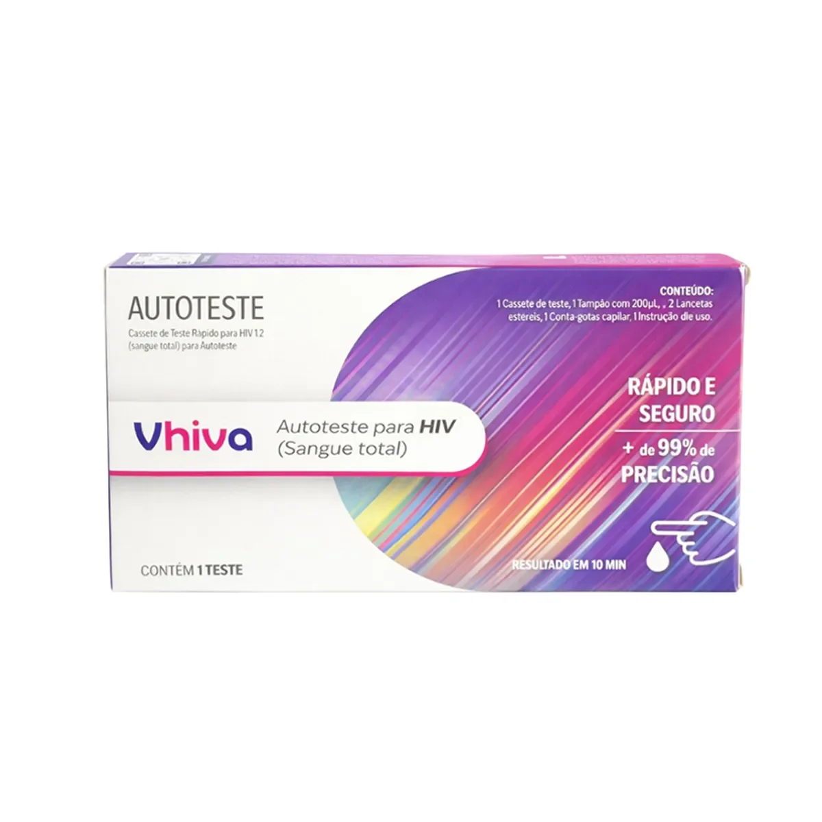 Autoteste para HIV Tipo 1 e 2 Vhiva 1 unidade - imagem 1
