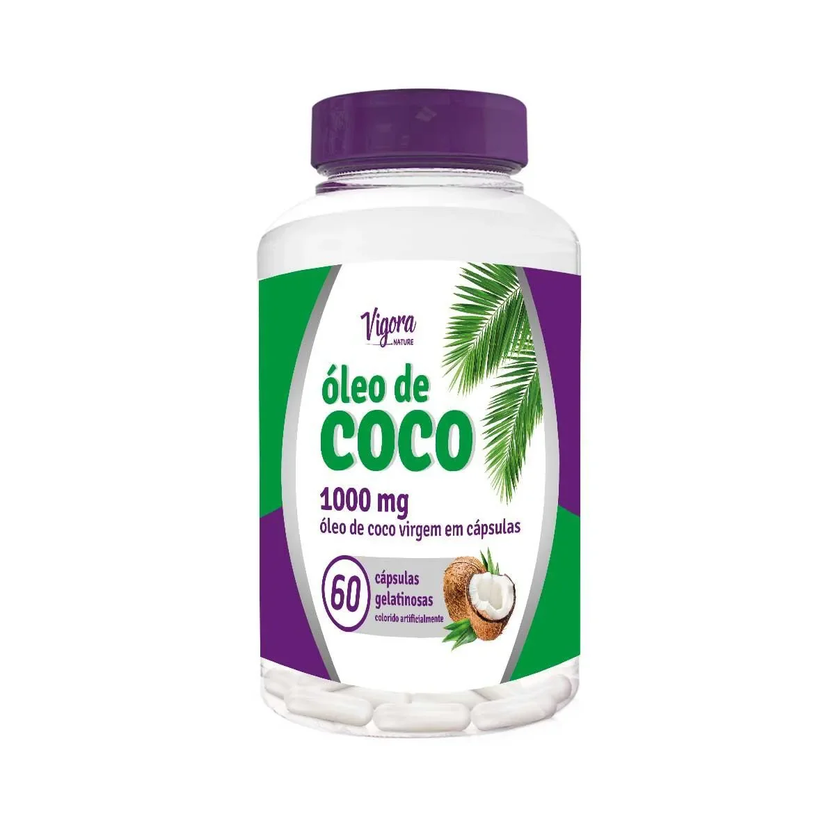 Óleo de Coco Vigora Nature com 60 Cápsulas - imagem 1