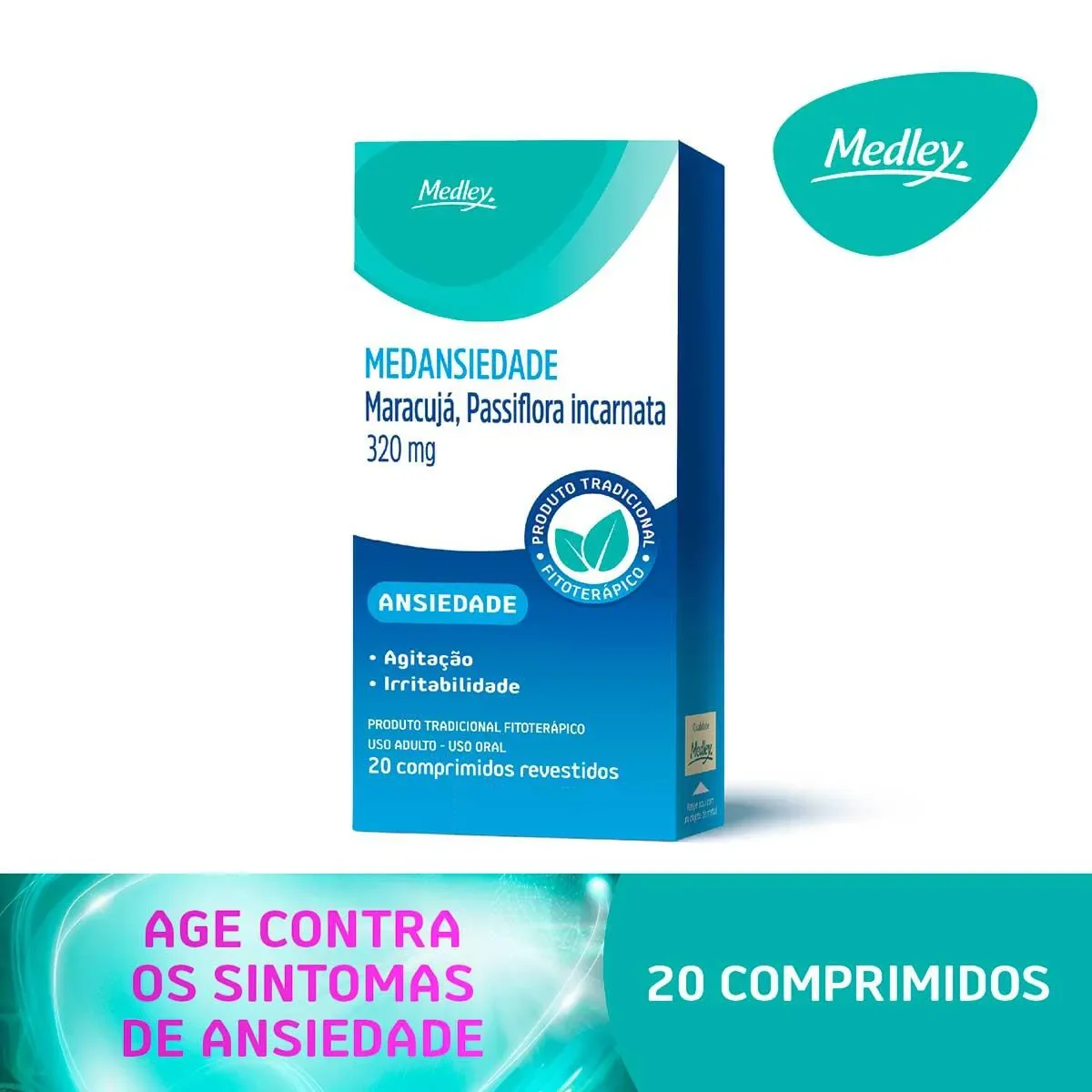 Passiflora Incarnata Med Ansiedade 320mg 20 Comprimidos - imagem 1