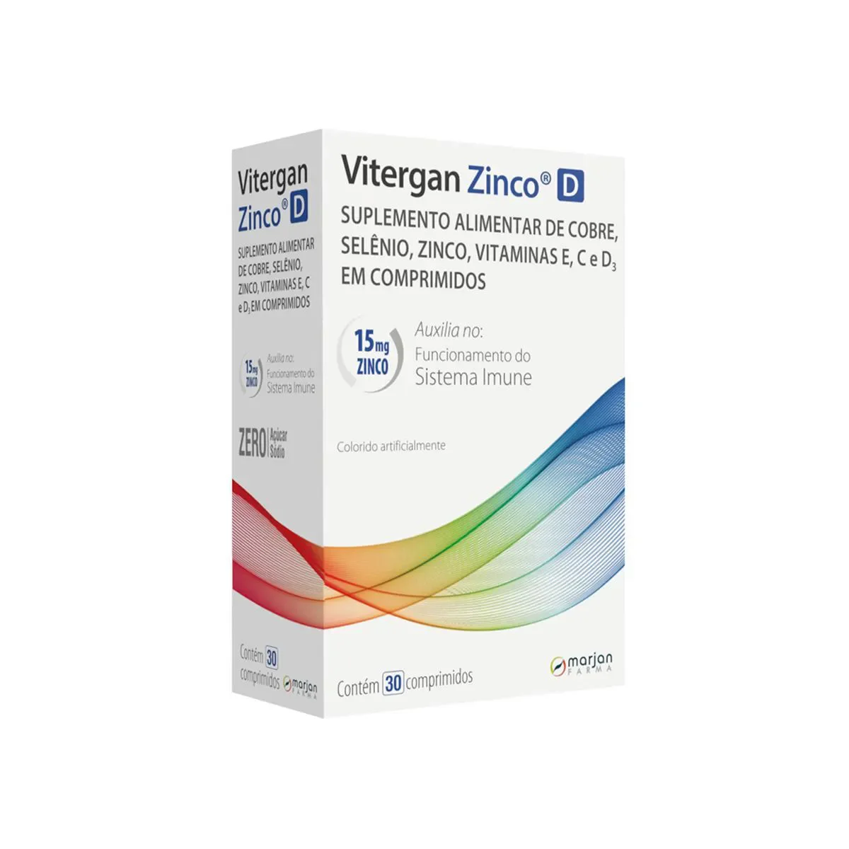 Polivitamínico Vitergan Zinco D 30 comprimidos - imagem 1