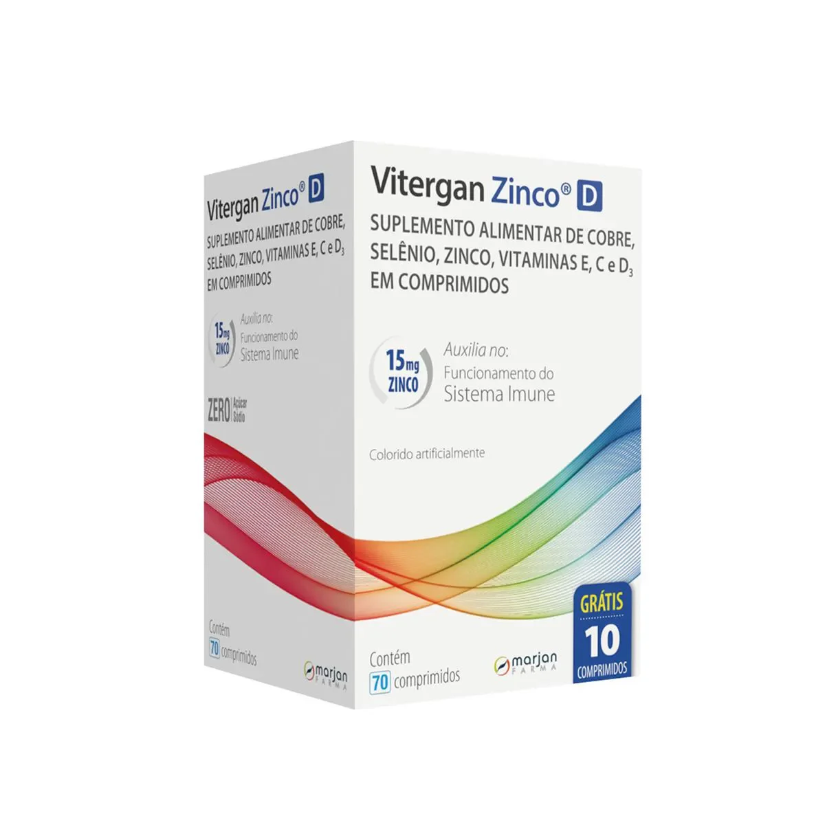 Polivitamínico Vitergan Zinco D 70 comprimidos - imagem 1