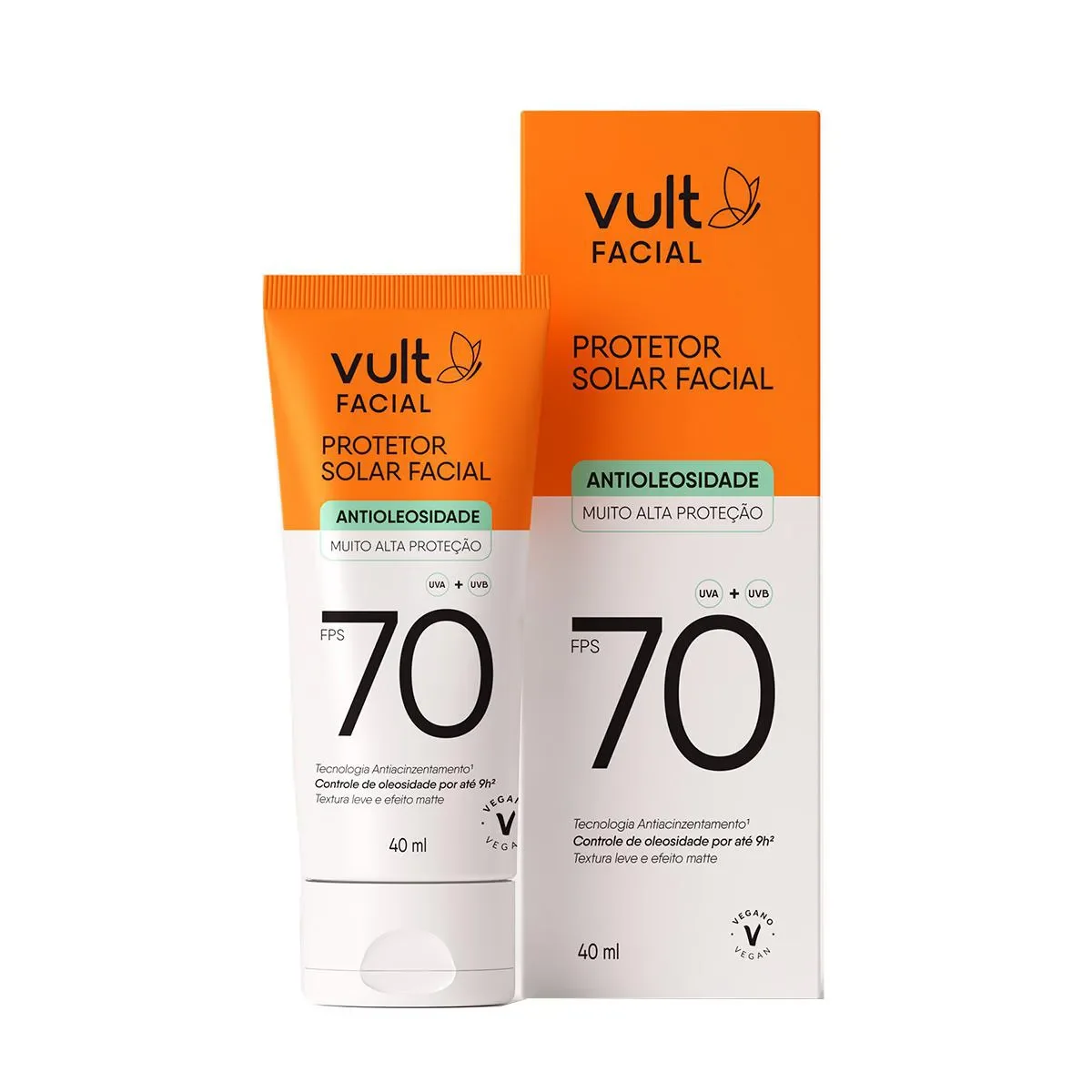 Protetor Solar Vult Facial Antioleosidade FPS 70 40ml - imagem 1
