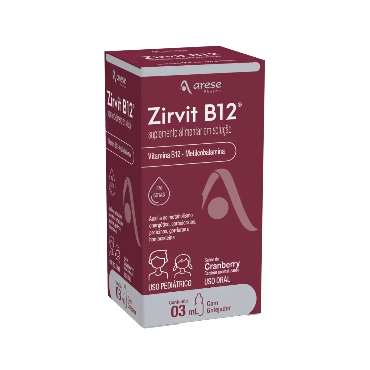 Suplemento Alimentar Infantil Zirvit B12 Sabor Cranberry 3ml Gotas - imagem 1