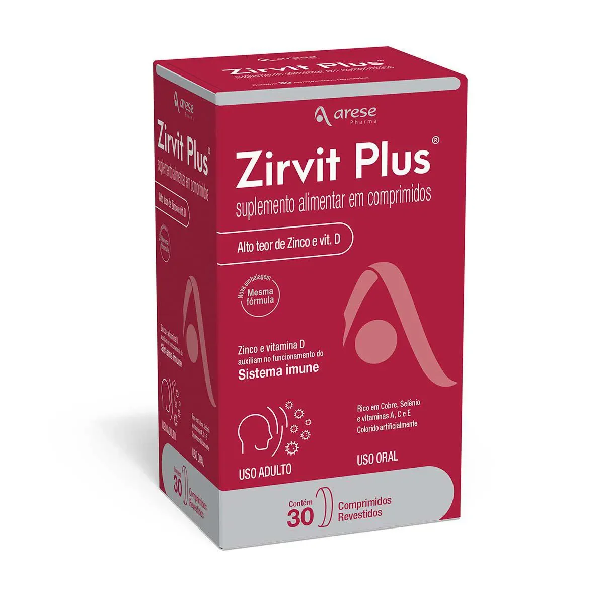 Zinco Zirvit Plus 30 comprimidos - imagem 1